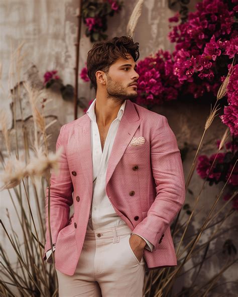 Blazer Rosa Doble Botonadura Y Chinos Beige Hockerty