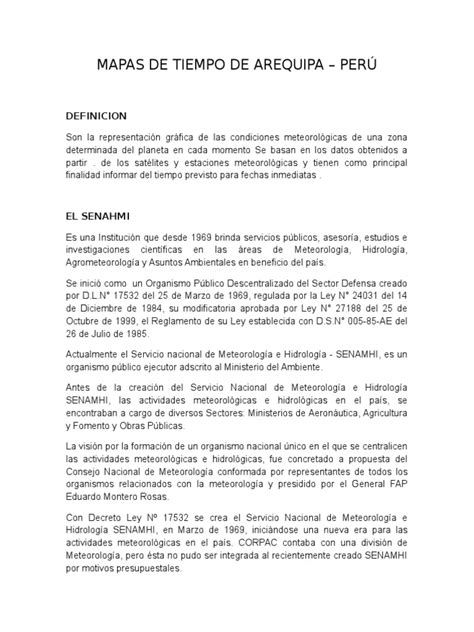 Mapas De Tiempo De Arequipa Pdf Clima Clima