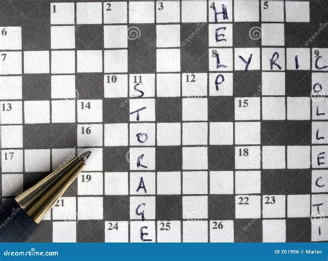 Semi Solved Crossword Puzzle With Pen Royalty Free Stock Image Image