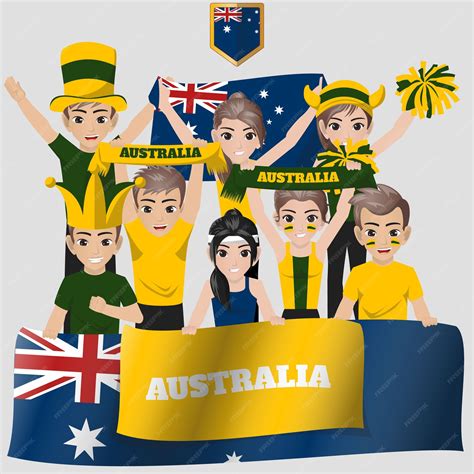 Premium Vector | Australia national team supporter