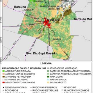 Mapa de uso e ocupação do solo ano de 2018 Fonte autores 2020