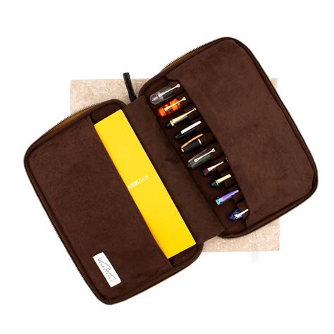 Kyoku Haku Pen Case For 10 Pens With Notebook Denim