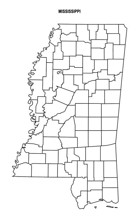 Mississippi County Map Editable And Printable State County Maps