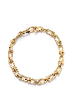 Jade Trau Georgina Diamond Kt Gold Bracelet Chunky Cable Chain