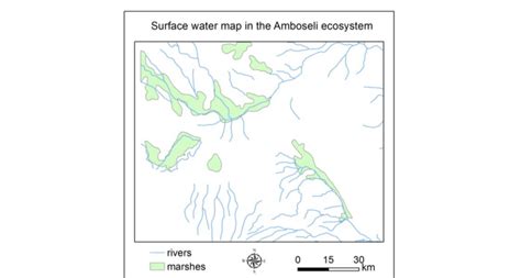 Surface Water Map In The Amboseli Ecosystem Provided By Ilri