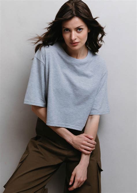 Футболка укорочена сірий меланж