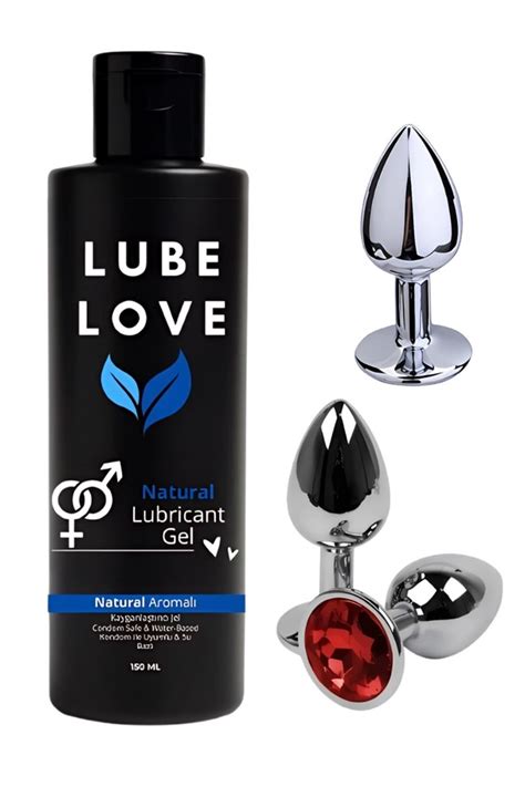 Lube Love Natural Su Bazlı Kayganlaştırıcı Jel Ve Elmas Taşlı Çelik Metal Anal Plug Fiyatı