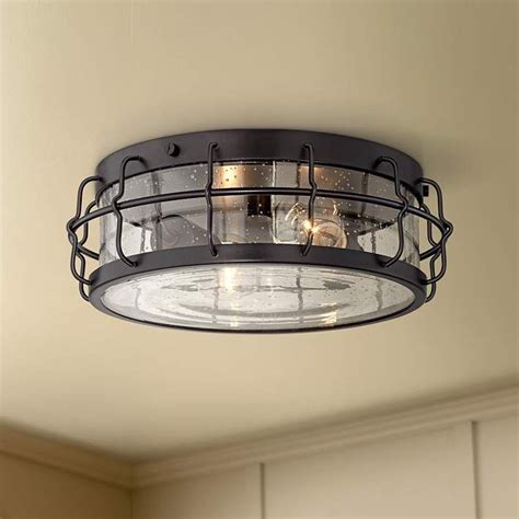 Possini Euro Aya 13 1 4 Wide Bronze Caged Metal Ceiling Light 24C15