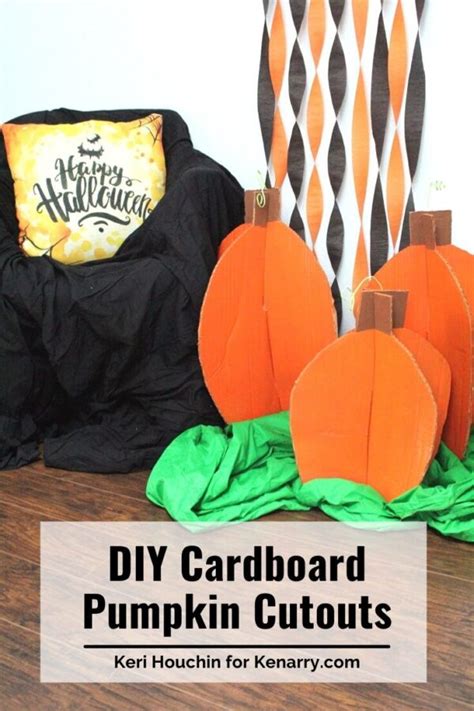 DIY Cardboard Pumpkin Cutout Fall Halloween Home Decor