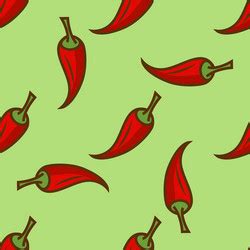 Red Hot Chili Pepper Seamless Pattern Royalty Free Vector