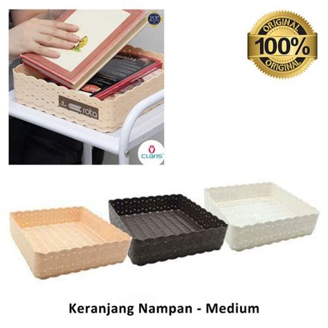 Jual Claris Keranjang Nampan Anyaman Rotan Medium Tempat Penyimpanan