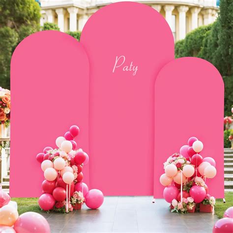 Amazon 7 2FT 6 6FT 6FT Wedding Arch Cover Set Of 3 Hot Pink Spandex Fitted Arch Cover