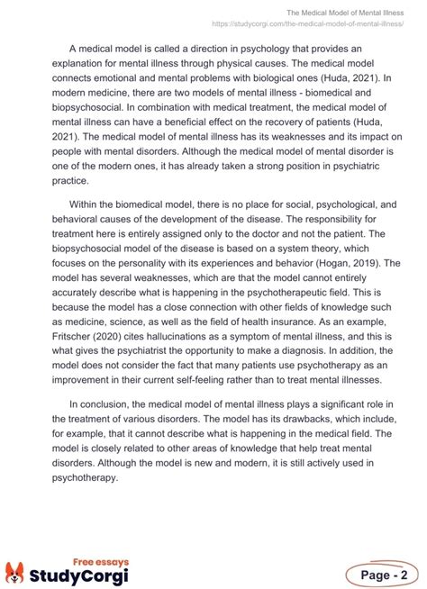 The Medical Model of Mental Illness | Free Essay Example