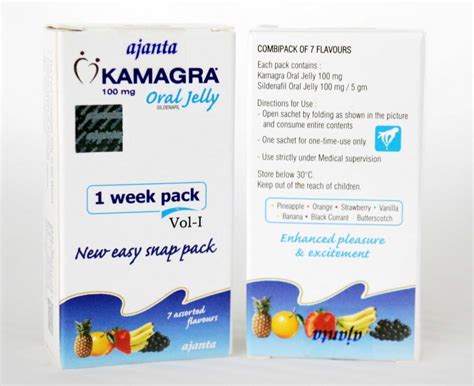 Kamagra oral jelly 100 mg Sildenafil (1 week pack ) at ₹ 250/box | ED ...
