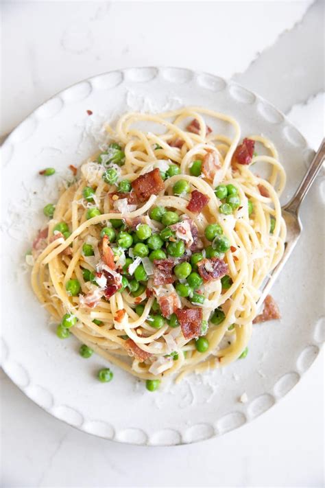 Pasta With Bacon And Peas The Forked Spoon