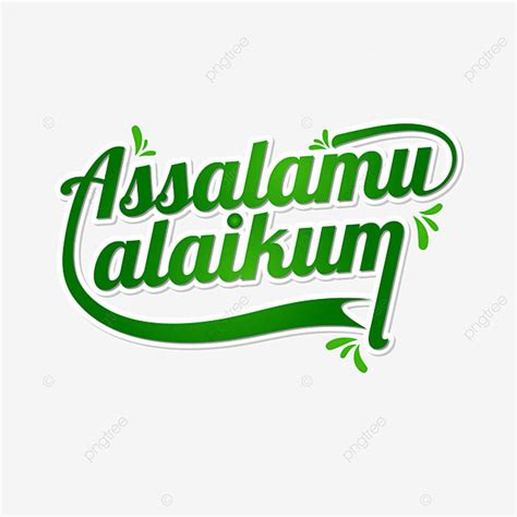 Assalamualaikum Saludo Estilo De Tipografía Islámica Aislado Diseño