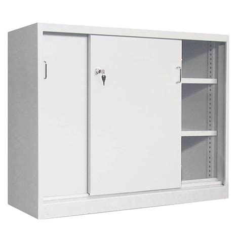 Armoire monobloc basse portes coulissantes avec 2 étagères L100 x P43 5