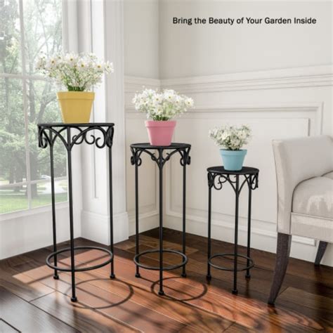 Plant Stands Set Of 3 Indoor Or Outdoor Nesting Wrought Iron Metal