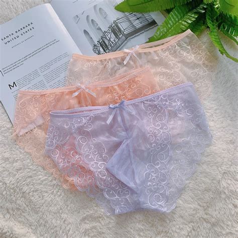 New Sexy Seamless Briefs Transparent Brief Mens Panties U Convex Personality Lace Super Hot Men