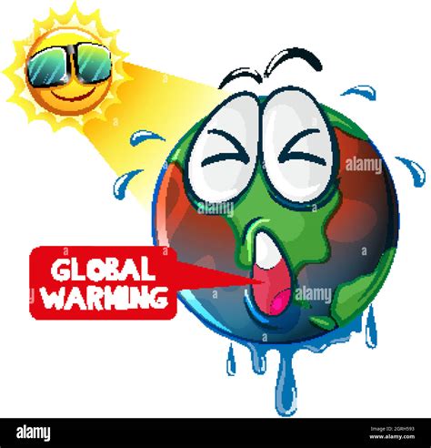 Global Warming With Hot Sun Shining The Earth Stock Vector Image Art Alamy