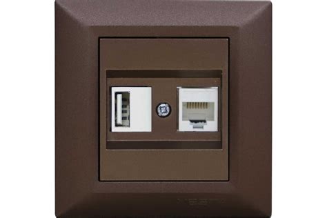Розетка Vesta Electric Roma CHOCO для USB + сетевого кабеля LAN ...