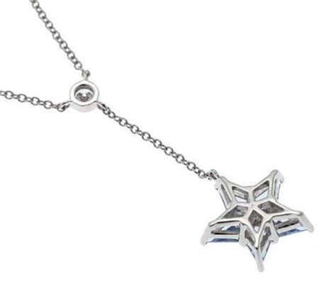 Tiffany Co Platinum Sapphire Diamond Star Motif Necklace Auth