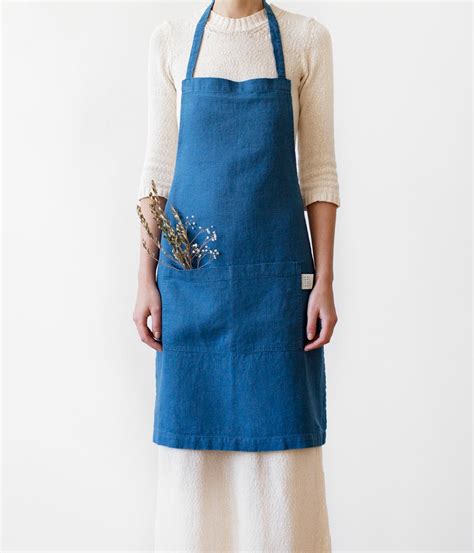 Blue Stone Washed Linen Apron By Linentales On Etsy