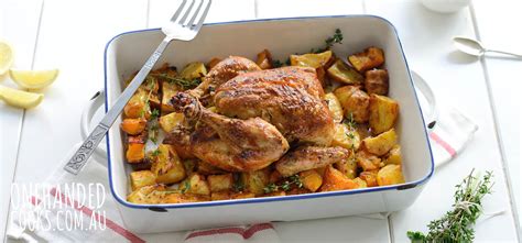 Simple Baked Chicken & Vegetables - One Handed Cooks