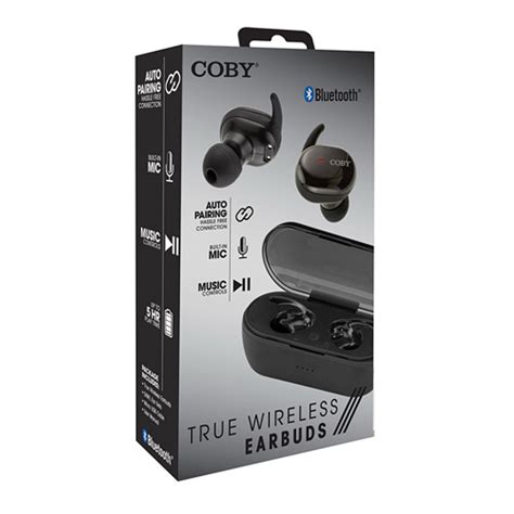 Coby True Wireless Earbuds Black 1 Ea