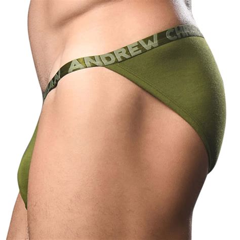 Andrew Christian Slip Tanga Almost Naked Lust Modal Olive Inderwear