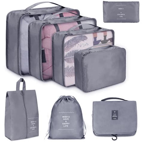 Packing Cubes for Suitcases, 8Pcs Travel Cubes Set for Packing Luggage ...