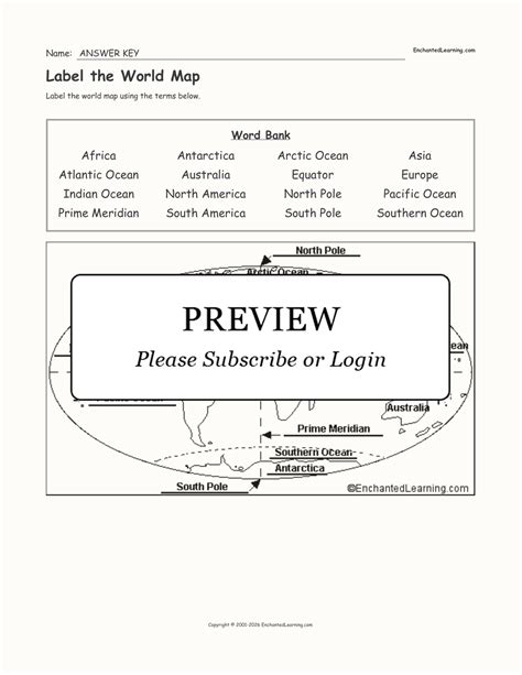 Label the World Map - Enchanted Learning