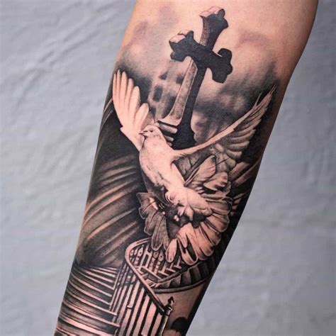 Forearm Cross Tattoos For Men