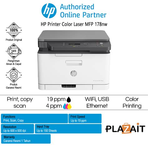 Jual Printer Hp Color Laserjet Mfp Nw Print Scan Copy Wi Fi