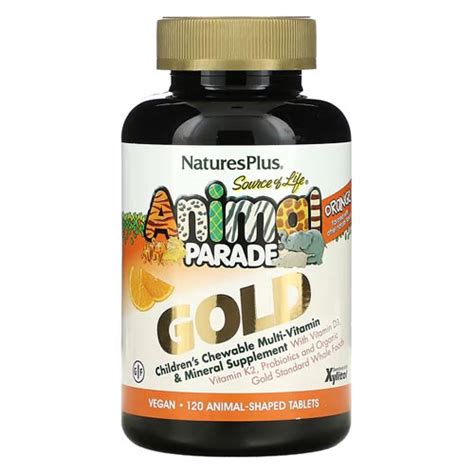 Natures Plus Animal Parade GOLD Orange Multivitamin 120 Tablets ...