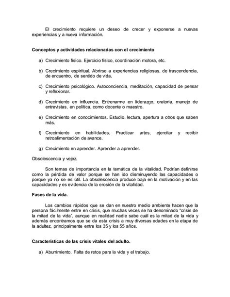 Vitalidad Y Crecimiento Personal Pdf