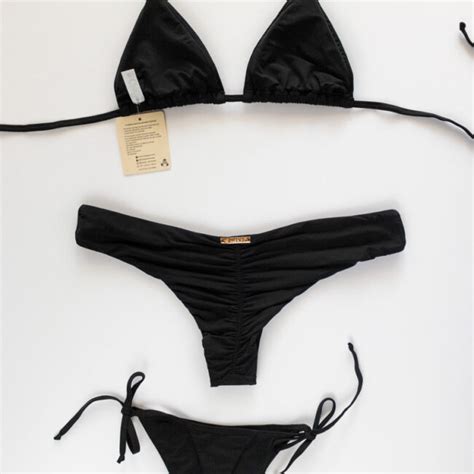 Bikini Bronceador básico negro Oleaje Swimwear color negro
