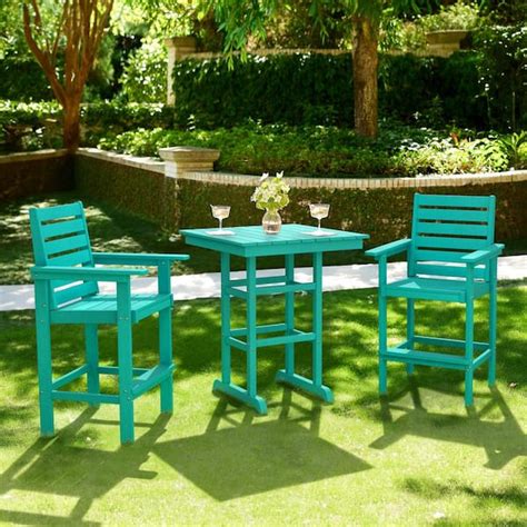 Lue Bona 3 Piece Plastic Table Indoor Outdoor Bistro Set And Bistro