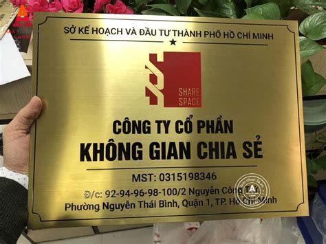 In Biển Công Ty Bảng Hiệu Inox Vàng Mẫu 09 Tem Nhãn 3a