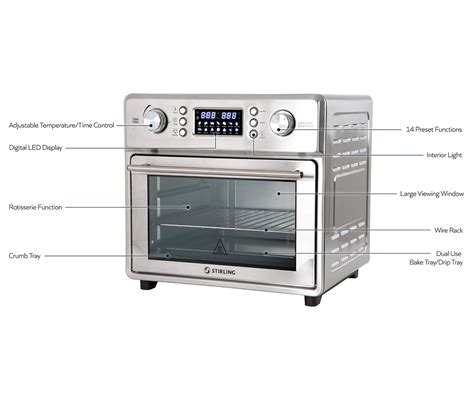 25l Air Fryer Oven With 10″ Pizza Stone Stirling