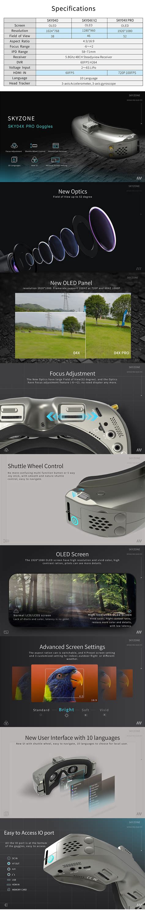 Skyzone SKY04X Pro FPV Goggles - Robu.in | Indian Online Store | RC ...