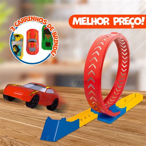Pista De Brinquedo Infantil Race Rampa Looping Carro Super Fast Suporta Carrinho Tipo Hot Wheels