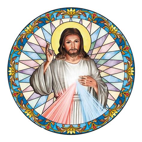 Divine Mercy Glass Static Decal