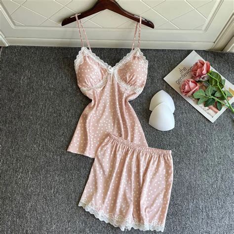 Pcs Sleep Set Women Sleepwear Casual Home Clothing Intimate Lingerie Print Dot Pajamas Suit