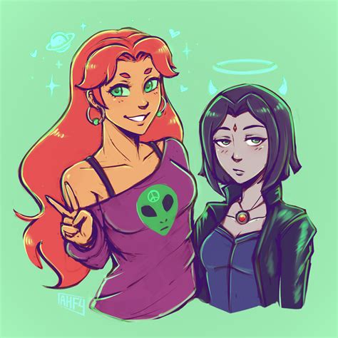 Raven And Starfire Dc Comics And 1 More Drawn By Iahfy Danbooru