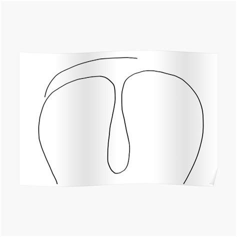 Woman Butt Line Art Nude Abstract Ass Body One Line Minimal Sensual Wall Art Poster For Sale