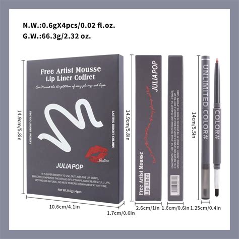 Nude Lip Liner Creamy Set Pc Vegan Cruelty Free Matte Pencils With Brush Precise Define