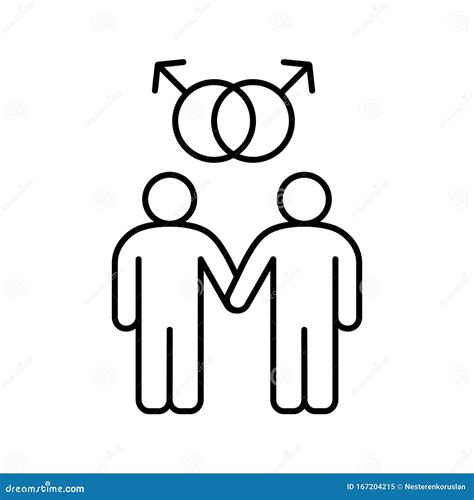 Icona Lineare Coppia Gay Illustrazione Vettoriale Illustrazione Di Amore