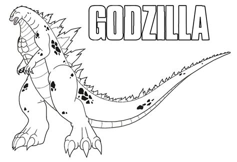 Godzilla Simple Para Colorear Imprimir E Dibujar Coloringonlycom