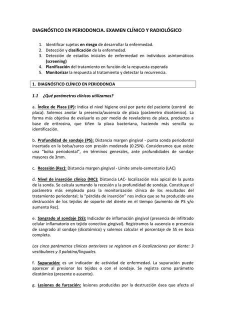 Diagnóstico en Periodoncia Examen Clínico y Radiológico Odalys Del